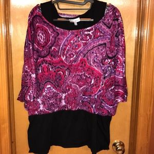 Purple, pink and black top